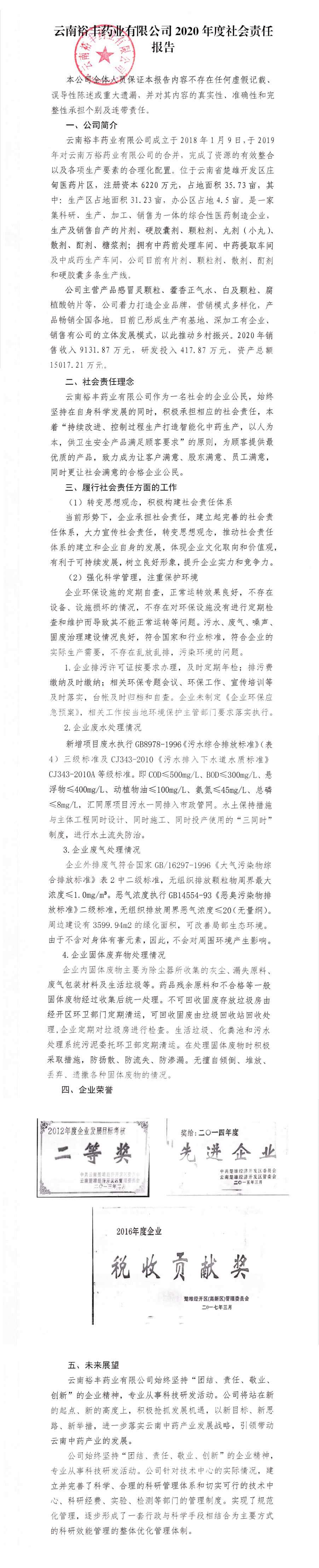 2020 年度社會責任 報告